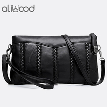 aliwood Brand Genuine Leather Women Crossbody Bag Knitting Shoulder Messenger Bags Female Clutch Embrayage Sac Bolsas Feminina 2024 - buy cheap