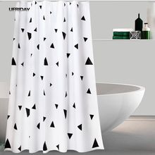 UFRIDAY Nordic Simple White Shower Curtain Plastic PEVA Bathroom Curtain Waterproof Mildew Thick Bath Curtain With Plastic Hooks 2024 - buy cheap
