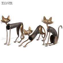 Tooarts escultura de metal decoração de arte de ferro em forma de gato artesanato escultura de arte decoração de casa 2024 - compre barato