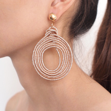 Bohemian Alloy Spiral Statement Earrings Women Fashion Jewelry Vintage Multicolor Round Metal Dangle Earrings Accessories UKMOC 2024 - buy cheap