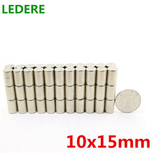 LEDERE 50pcs 10mmx15mm Small Round NdFeB Neodymium Magnets 10*15mm Dia 10x15 N35 Super Powerful Strong Rare Earth Magnet 2024 - buy cheap