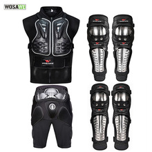 WOSAWE 6PCS Motorcycle Jackets Hip Pad Motocross Body Armor back support Metal Knee pad Short Pants elbow Pad Motorcycle Armor 2024 - buy cheap