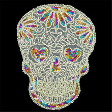 T shirt Women patch sequins 30cm skull heart eyes deal with it biker patches for clothing stickers 3d t shirt mens free shipping 2024 - buy cheap