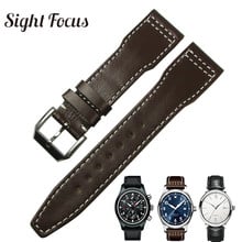 Correa de reloj de piel de becerro marrón, 20mm, 21mm, para IWC Pilot Mark VIII Spitfire Prince Watch Strap IW327004 IW377714, Correa 2024 - compra barato