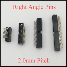 DC3 8P 10P 14P 16P 20P 8 10 14 16 20 Pins 2.0mm Pitch Right Angle Double Row Space Connector IDC ISP JTAG Male Header Socket Box 2024 - buy cheap