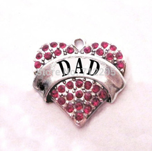 rhodium plated best-selling DAD Crystal Heart Family Pendant(P100149) 2024 - buy cheap