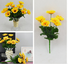 Fake Sunflower Bunch Simulation Sunflowers Yellow Color for Wedding Home Showcase Party Decorative Artificial Flowers 2024 - buy cheap