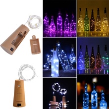 2M 6.56ft 20 LED Cork Shaped Silver Copper Wire String  Fairy Light LR44 Battery Wine Bottle for Glass Craft Xmas Party Decor 2024 - buy cheap