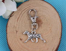 Hound Dog Keychain Ring  Vintage Silver Charm Key Chains For Keys Car Key Ring Bag Handbag Accessories Jewelry DIY 10PCS A572 2024 - buy cheap