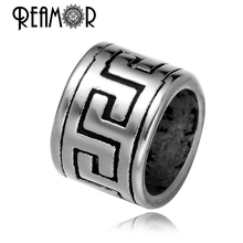 REAMOR 316L Stainless steel 8mm Big Hole Beads Antique Tibetan Spacer Charms Beads for Bracelet Jewelry Making Wholesale 2024 - buy cheap