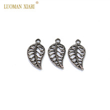 Wholesale 20/50 PCS  Vintage Leaves Metal Zinc Alloy Charms DIY Pendant Bracelet Necklace Earring For Jewelry Making 10*18 mm 2024 - buy cheap