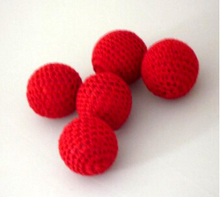 2pcs Crochet Ball (2.5cm,Red,one with Magnetic+ one normal) Chop Cup Balls Close Up Magic Tricks Cup & Balls Accessories Gimmick 2024 - buy cheap