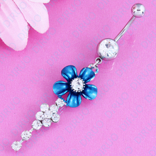 Retail Tassels Flower Belly Navel Ring  navel bar  Body Piercing Jewelry  belly button ring  Nickel-free 2024 - buy cheap