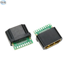 YuXi 1 шт позолоченный HDMI A Тип гнездо с печатной платой разъем припоя тип с пластиковой оболочкой 2024 - купить недорого