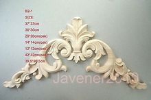 B2-1 -39.5x39.5cm Wood Carved Corner Onlay Applique Unpainted Frame Door Decal Working carpenter European style 2024 - buy cheap