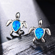 Blaike Luxury 925 Sterling Silver Jewelry White/Blue Opal Stud Earrings For Women Cute Tortoise Summer Jewelry Wedding Jewelry 2024 - buy cheap