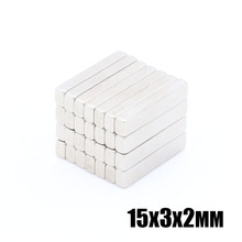 500pcs 15x3x2 mm Strong Bar Block Magnets Rare Earth Neodymium 15x3x2mm Ndfeb Neodymium Magnet 2024 - buy cheap