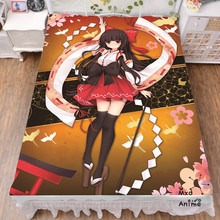 Japanese Anime TouHou Project Hakurei Reimu Girl Printed Bed sheets 120*200cm 150*200cm Bedsheet otaku Bed sheet 2024 - buy cheap