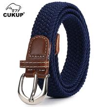 CUKUP Ladies Leisure Pin Buckle Metal Belt Female Quality Canvas Belts Striped Pattern Jeans Accessories for Woman 90cm CBCK111 2024 - buy cheap