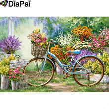 DIAPAI 5D DIY Diamond Painting 100% Full Square/Round Drill "Bicycle flower" Diamond Embroidery Cross Stitch 3D Decor A03957 2024 - buy cheap