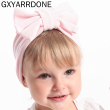 Chapéu de inverno para meninas, turbante grande com laços, acessório para fotos de bebês em 12 cores 2024 - compre barato
