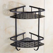 Vintage Style Black Finish Bathroom Accessories Shower shampoo&Cosmetics Basket Holder/Brass Material Antique Design With Hook 2024 - buy cheap
