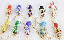 Collectibl10pcs Chinese Classic Cloisonne Enamel Fish Christmas Ornaments Charms 2024 - buy cheap