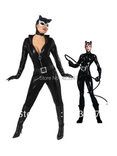 Black DC Comics Shiny Metallic Catwoman Superhero Costume Carnival Party Halloween costumes 2024 - buy cheap