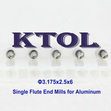 3.175x2.5x6MM Spiral End Mill 1 Flute CNC Router Bits for Aluminum Cutting, CNC Tools Aluminium Cutter End Mill Carbide Bits Set 2024 - buy cheap