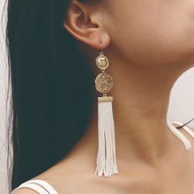 One Pair Fashion Long Tassel Earrings Bohemian Bride Earrings Metal Dangle Earrings Jewelry Gift for  Women  Girls 2024 - buy cheap