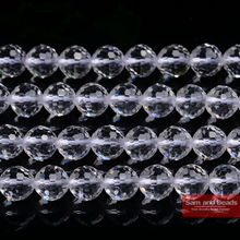 Free Shipping Natural Stone Faceted Clear Quartz Loose Beads 16" Strand 4 6 8 10 12 MM Pick Size For Jewelry Making CQB02 2024 - buy cheap