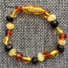 Yoowei Baby Amber Teething Bracelet/Necklace for Boys Girls Birthday Gift 11 Colors Natural Baltic Real Amber Jewelry 14cm-33cm 2024 - buy cheap