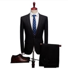 (Jacket+Pant) Costume Homme 2019 Fashion Single Button Men Classic Suits Men's Business Wedding Suit Men Full Size M-6XL 2024 - buy cheap
