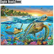 Diy 5D Diamond Painting Cross Stitch Turtle Fish In the Sea Diamond Embroidery Patterns Full Drill Mosaic Home Decor Art 187049 2024 - buy cheap