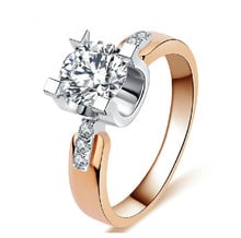 women forever love 2016 wedding ring rose Gold Color Plated jewelry AAAA zircon ring fashion 2024 - buy cheap