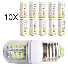 Bombilla LED de diodo emisor de luz, 10x5730, E27, 5w, SMD, 30 Uds., 220V, luz LED para lámpara 2024 - compra barato