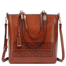 Fashion Women Shoulder Bag Hollow Leather Handbag Women Bags Vintage Tote Bag Female Crossbody Messenger Bags WBS556 2024 - buy cheap
