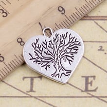 10pcs Charms Heart World Tree 23x23mm Tibetan Silver Color Pendants Antique Jewelry Making DIY Handmade Craft 2024 - buy cheap