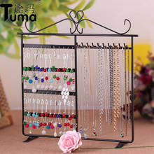 Iron earrings racks necklaces jewelry storage racks princess earrings jewelry display stand European style 48 holes 10 hook 2024 - buy cheap