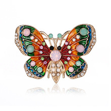 RHao Colorful Enamel pins Butterfly Brooches for Women Coat Dress Corsage brooch pins Rhinestone Flying Insect Brooch gifts pins 2024 - buy cheap