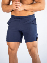 Shorts duplo masculino para corrida, calção esportivo de tecido slim fit com secagem rápida, para treino e exercícios de suor, verão, 2019 2024 - compre barato