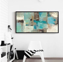 Abtract oil Painting on Canvas handmde Light Blue Landscape Oil painting  Wall Art for Bedroom Living Room Sofa Home Decoration 2024 - buy cheap