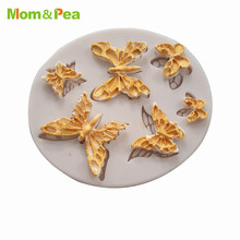Mom & Pea-Molde de silicona en forma de mariposa para decoración de tartas, molde 3D para Fondant, grado alimenticio, MPA0753 2024 - compra barato