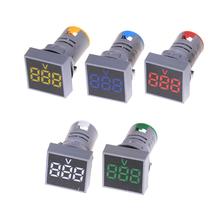 22MM AC12-500V luz blanca/roja/amarilla/verde/azul voltímetro panel cuadrado LED indicador de voltaje Digital 2024 - compra barato