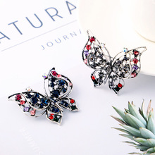 Colorful Cute Butterfly Brooch Mix Color Crystal Rhinestone Brooches for Women Lady Fashion Jewelry Boutonniere 2024 - buy cheap