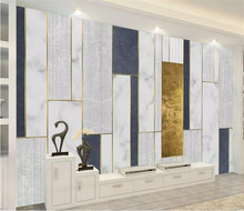 Papel de parede 3d de mármore personalizado, mural de parede com linhas de ouro nórdico abstratas geométrico de fundo decorativo 2024 - compre barato