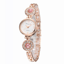 2020 Montre Femme Women Watch Elegant Bracelet Rhinestone Red Pearl Wrist Ladies Watch Ultra Thin Quartz Clock Band Reloj Mujer 2024 - buy cheap