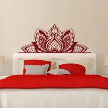 Half Mandala Flower Headboard Wall Decal Bohemian Style Lotus Art Mural Removable Home Vinyl Wall Stickers Master Bedroom SYY398 2024 - buy cheap