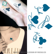 À prova d' água Etiqueta Do Tatuagem Temporária pôquer spade coração diamond adesivos tatto flash tatoo falso tatuagens para mulheres da menina 2024 - compre barato