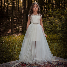 New Arrival Flower Girls Dresses High Quality Lace Appliques Beading Short Sleeve Ball Gowns Custom Holy First Communion Gowns 2024 - buy cheap